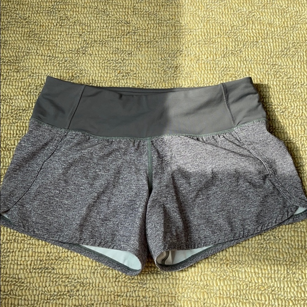 Grey Lululemon running shorts
